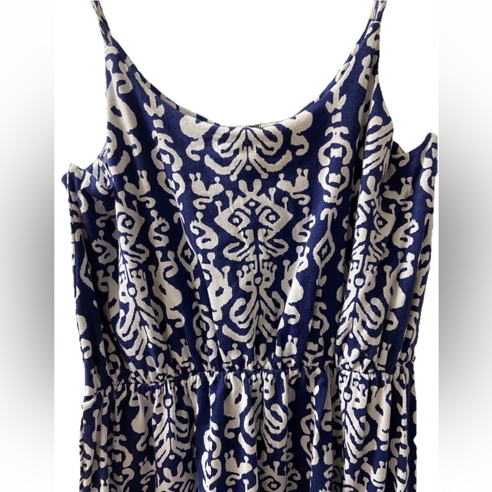 NWT Malabar Bay Maxi Long Dress Adjustable Sleeveless Beach Blue & White Sz XL - Picture 3 of 5